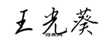 王正良王光葵行书个性签名怎么写