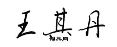 王正良王其丹行书个性签名怎么写