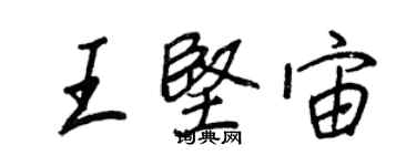王正良王坚宙行书个性签名怎么写