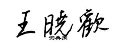 王正良王晓欢行书个性签名怎么写