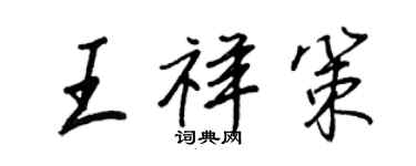 王正良王祥策行书个性签名怎么写