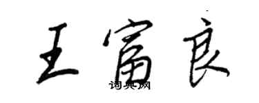 王正良王富良行书个性签名怎么写