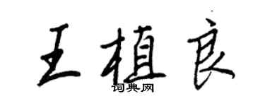 王正良王植良行书个性签名怎么写