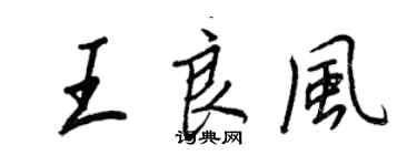 王正良王良风行书个性签名怎么写