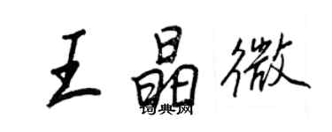 王正良王晶微行书个性签名怎么写