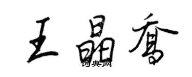 王正良王晶乔行书个性签名怎么写