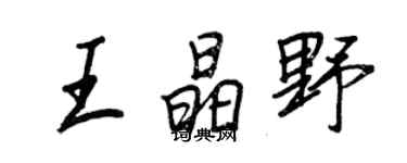 王正良王晶野行书个性签名怎么写