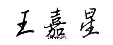 王正良王嘉星行书个性签名怎么写