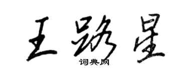 王正良王路星行书个性签名怎么写