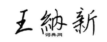 王正良王纳新行书个性签名怎么写