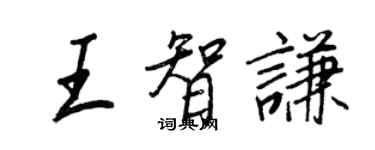 王正良王智谦行书个性签名怎么写