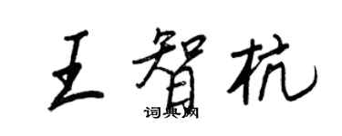 王正良王智杭行书个性签名怎么写