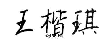 王正良王楷琪行书个性签名怎么写