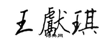王正良王献琪行书个性签名怎么写