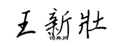 王正良王新壮行书个性签名怎么写