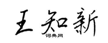 王正良王知新行书个性签名怎么写