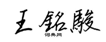 王正良王铭骏行书个性签名怎么写