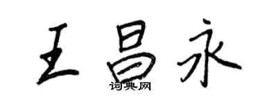 王正良王昌永行书个性签名怎么写