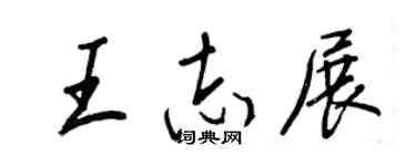 王正良王志展行书个性签名怎么写