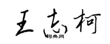 王正良王志柯行书个性签名怎么写