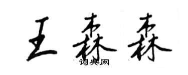 王正良王森森行书个性签名怎么写