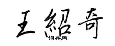 王正良王绍奇行书个性签名怎么写