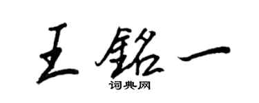 王正良王铭一行书个性签名怎么写