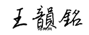 王正良王韵铭行书个性签名怎么写