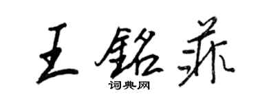 王正良王铭菲行书个性签名怎么写