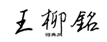 王正良王柳铭行书个性签名怎么写