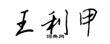 王正良王利甲行书个性签名怎么写