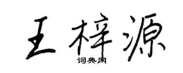 王正良王梓源行书个性签名怎么写