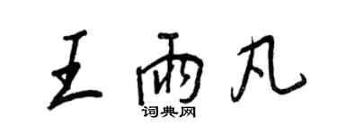 王正良王雨凡行书个性签名怎么写