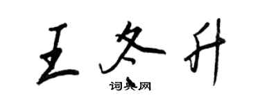 王正良王冬升行书个性签名怎么写