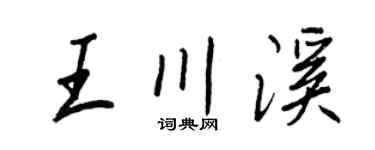 王正良王川溪行书个性签名怎么写