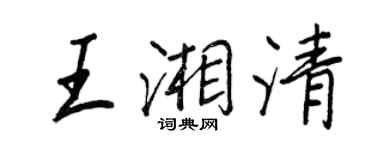王正良王湘清行书个性签名怎么写