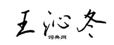 王正良王沁冬行书个性签名怎么写