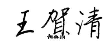 王正良王贺清行书个性签名怎么写