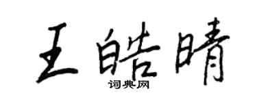 王正良王皓晴行书个性签名怎么写