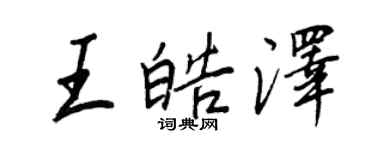 王正良王皓泽行书个性签名怎么写