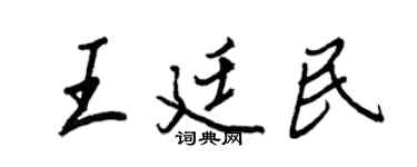 王正良王廷民行书个性签名怎么写