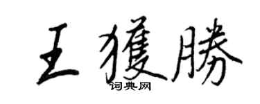 王正良王获胜行书个性签名怎么写