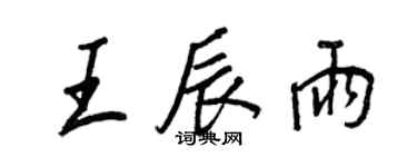 王正良王辰雨行书个性签名怎么写