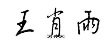 王正良王肖雨行书个性签名怎么写