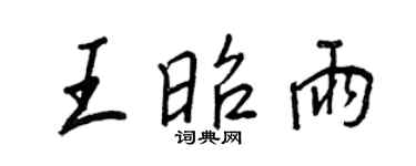 王正良王昭雨行书个性签名怎么写