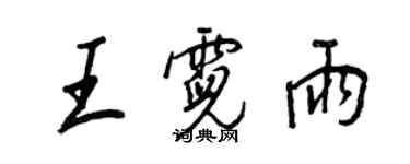 王正良王霓雨行书个性签名怎么写