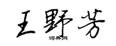 王正良王野芳行书个性签名怎么写