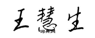 王正良王慧生行书个性签名怎么写