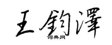 王正良王钧泽行书个性签名怎么写