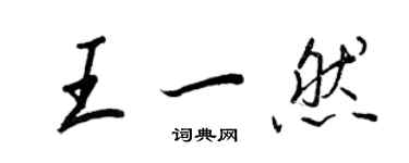 王正良王一然行书个性签名怎么写